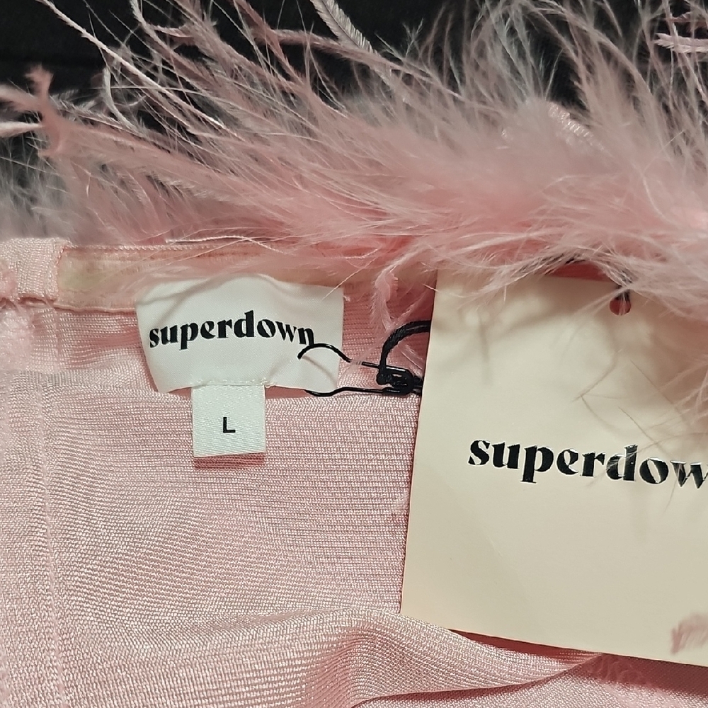 Superdown Blush Pink Corset with Feather Detail - Picture 4 of 4